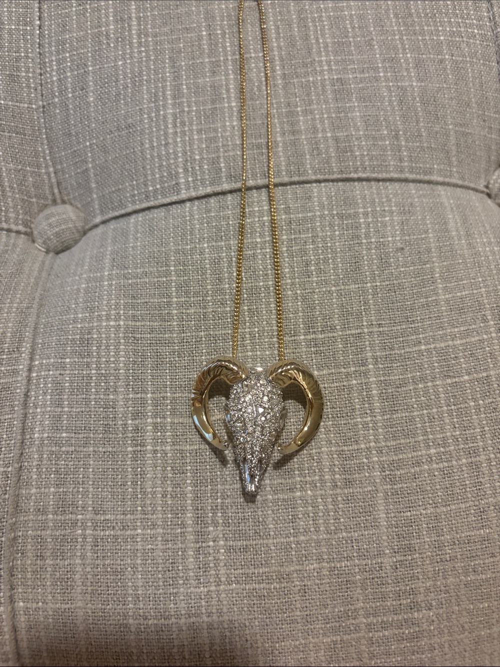 Ram Skull Pendant Necklace in Gold and Silver